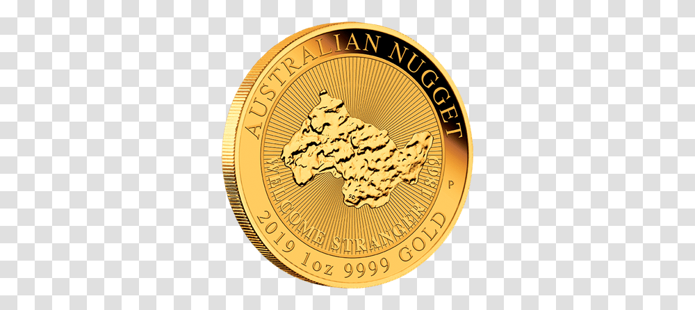 Australian Nugget Gold Nugget 1 Oz, Coin, Money, Tiger, Wildlife Transparent Png