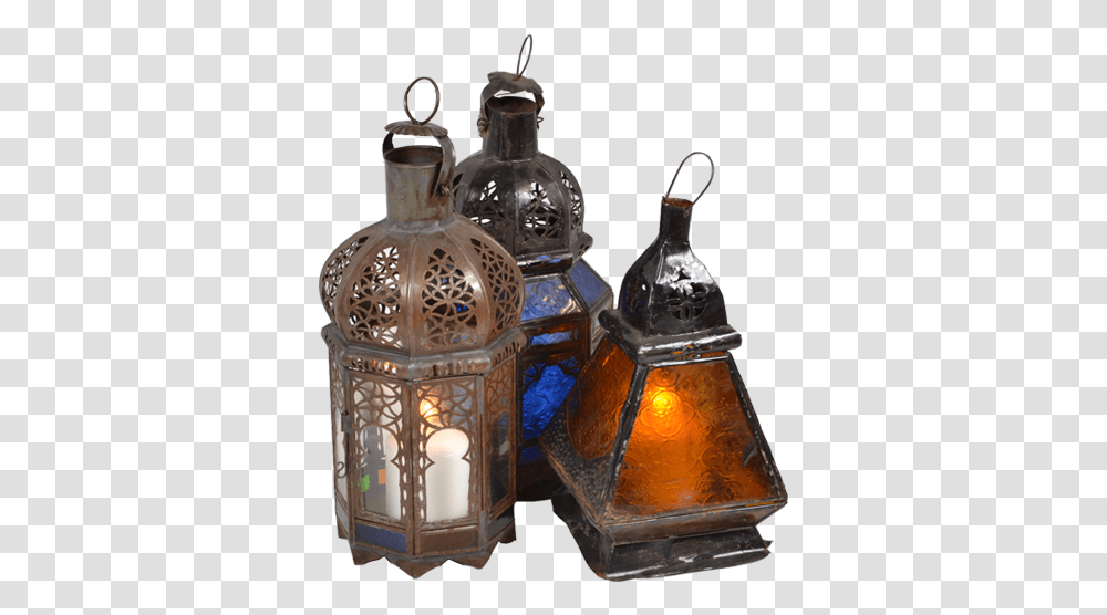 Authentic Moroccan Large Assorted Glass Lanterns Lantern, Lighting, Light Fixture, Lamp, Bottle Transparent Png