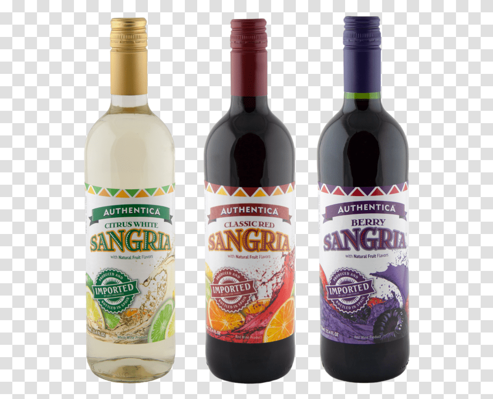 Authentica Sangria, Alcohol, Beverage, Wine, Bottle Transparent Png