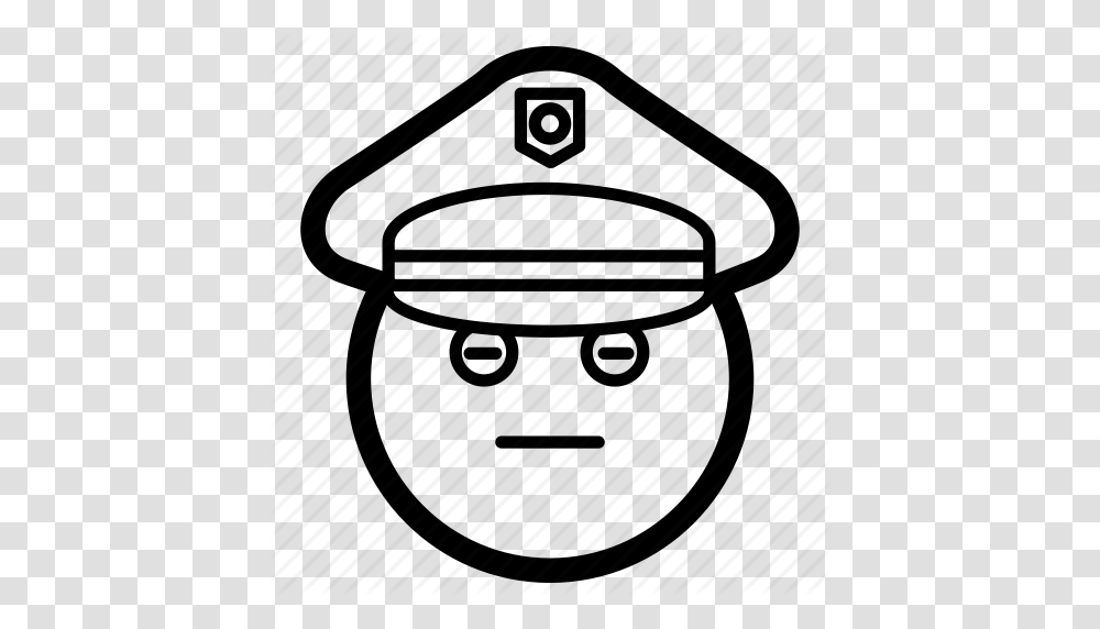 Authority Cop Emoji Emoticon Officer Police Icon, Pottery, Teapot, Silhouette, Stencil Transparent Png