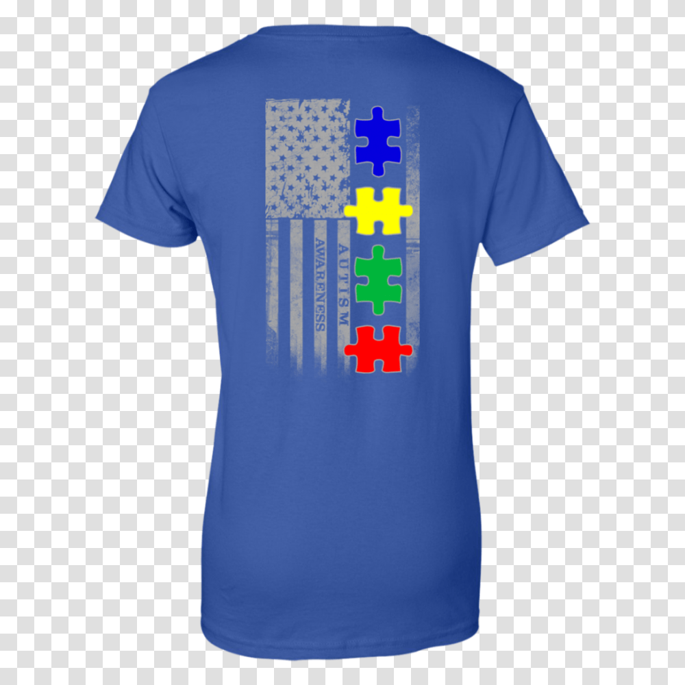 Autism Awareness American Puzzle Pieces Flag, Apparel, T-Shirt, Sleeve Transparent Png