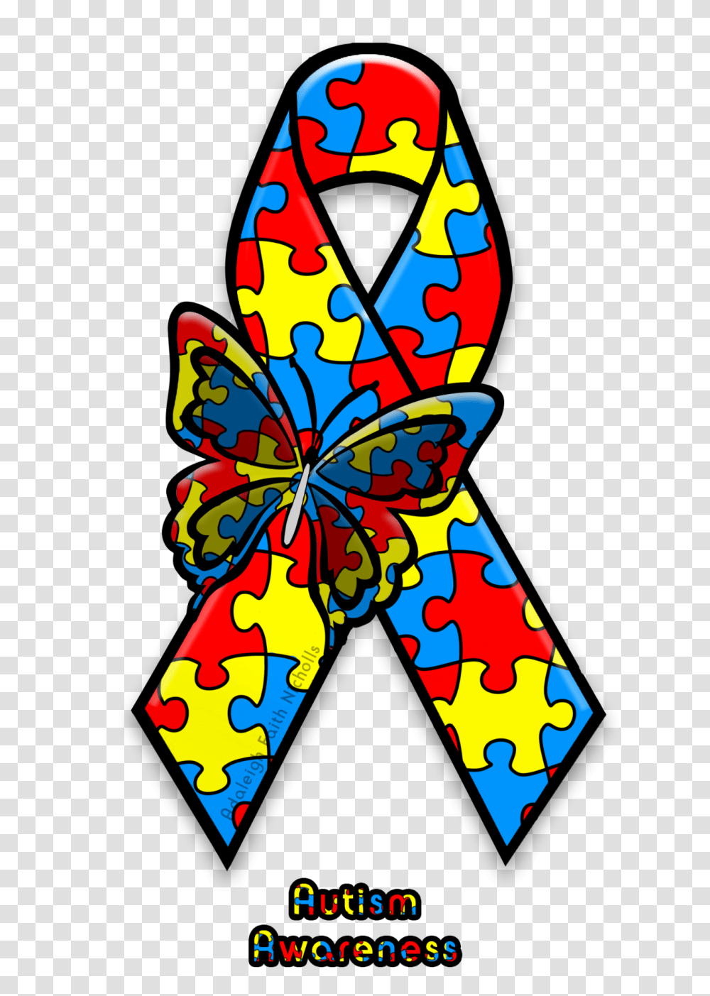 Autism Awareness Ribbon, Floral Design, Pattern Transparent Png
