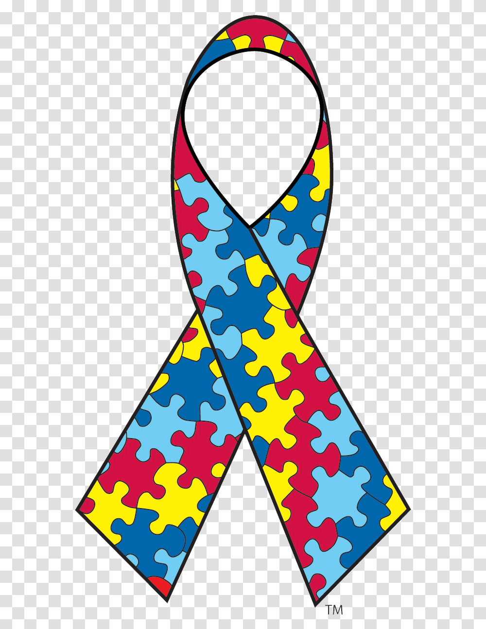 Autism Awareness Ribbon Lineart Autism Awareness Month Ribbon, Tie, Accessories, Accessory, Necktie Transparent Png