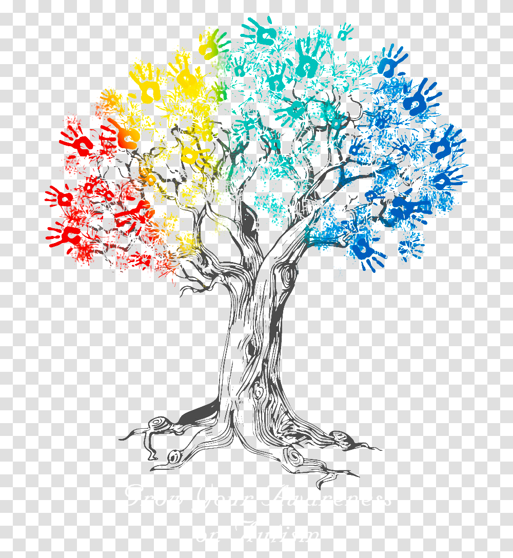 Autism Ribbon Clipart Autism Awareness Tree, Plant, Cross, Tree Trunk Transparent Png