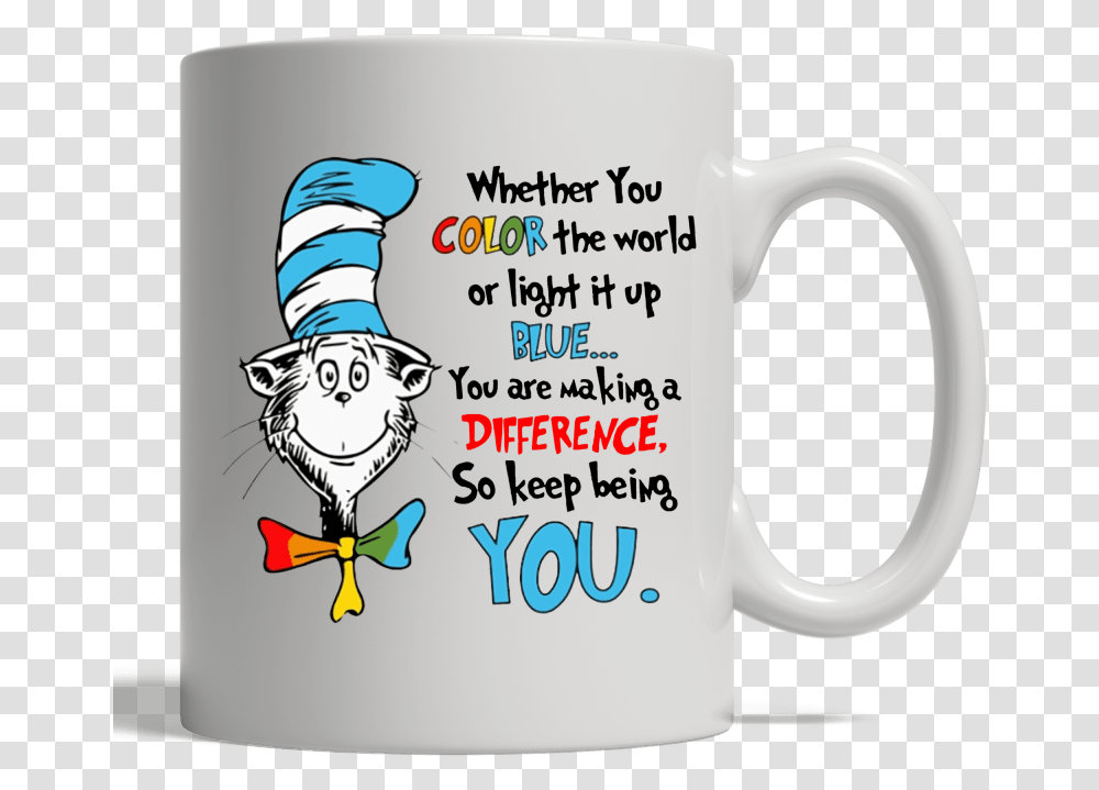 Autism Teacher Dr Seuss Light It Up Blue Mug Dr Seuss Teacher Mug, Coffee Cup, Bird, Animal Transparent Png