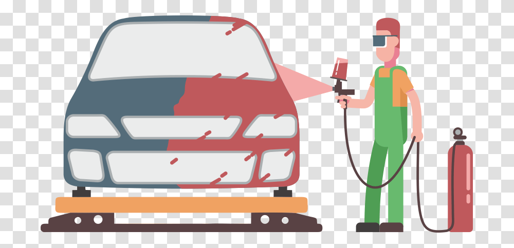 Auto Body Repair Clipart Pintura De Auto Vector, Machine, Vehicle, Transportation, Pump Transparent Png