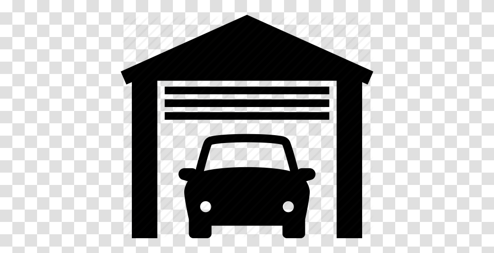 Auto Building Car Garage Park Parked Vehicle Icon, Piano, Leisure Activities, Musical Instrument, Housing Transparent Png