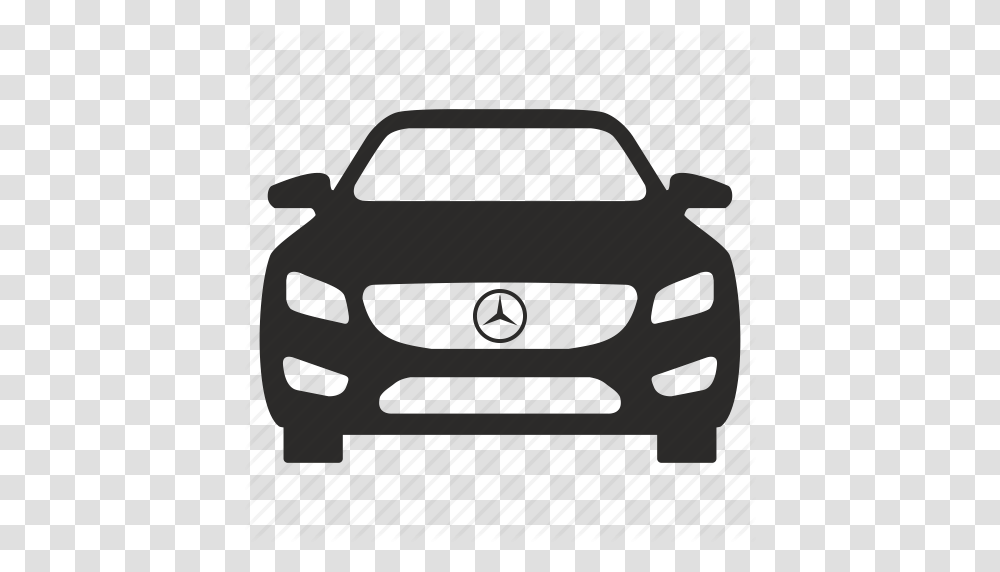 Auto Car Front Mercedes Sedan View Icon, Bumper, Vehicle, Transportation, Automobile Transparent Png