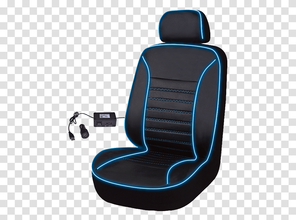 Auto Drive Blue Neon Lighted Seat Cover And Headrest Car Seat Covers, Cushion, Chair, Furniture Transparent Png