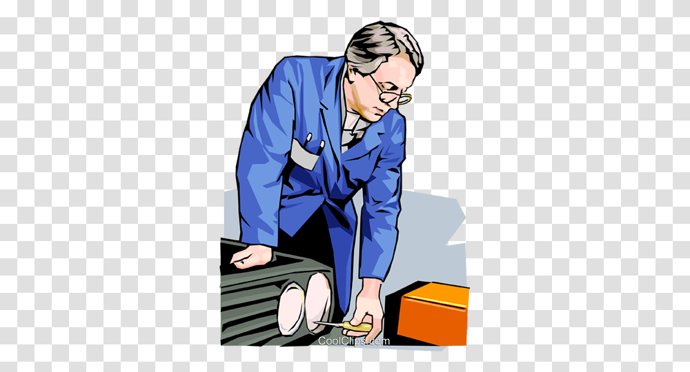 Auto Mechanic Royalty Free Vector Clip Art Illustration, Person, Coat, Doctor Transparent Png
