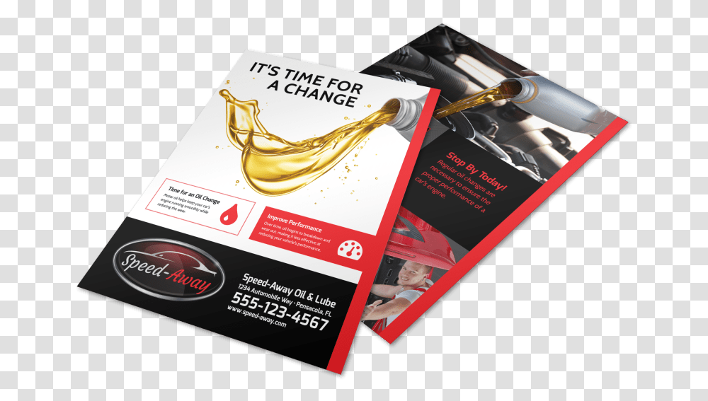 Auto Repair Oil Change Flyer Template Preview Car Oil Business Cards, Poster, Paper, Advertisement, Brochure Transparent Png