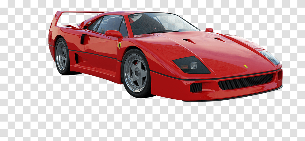 Auto Vehicles Red Motorsport Automotive Vehicle Ferrari F40, Car, Transportation, Automobile, Wheel Transparent Png