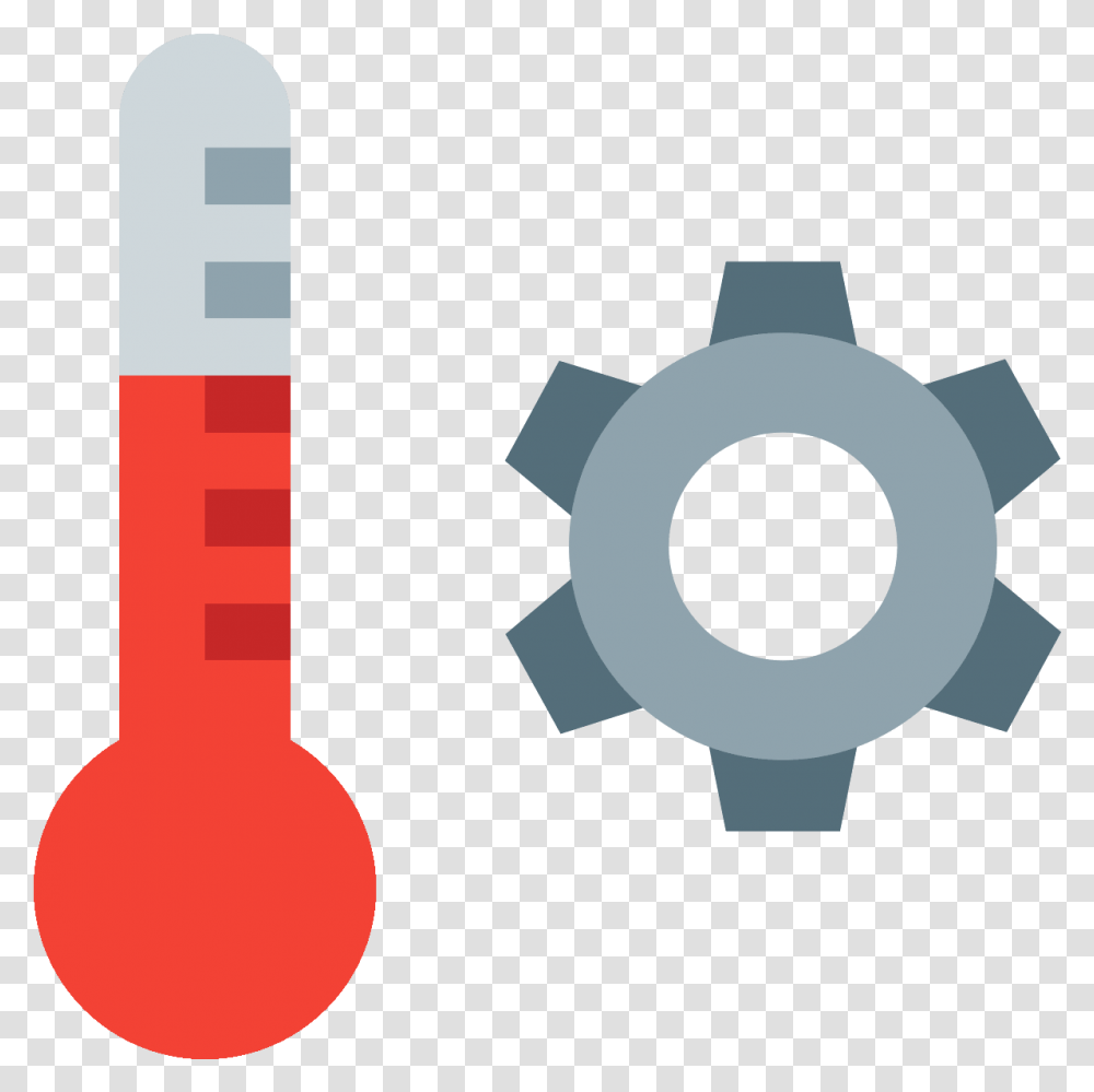 Automatyka Termometru Icon Red Up Squiggily Arrows Background, Machine, Gear, Shovel, Tool Transparent Png