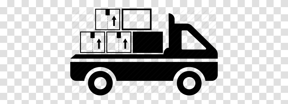 Automobile Box Car Delivery Logistic Transport Truck Icon, Piano, Leisure Activities, Musical Instrument, Vehicle Transparent Png