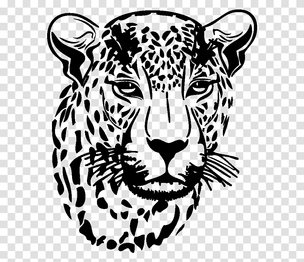 Autres Dcoration Intrieure Tte De Tigre Decal Autocollant Leopard Black And White, Gray, World Of Warcraft Transparent Png