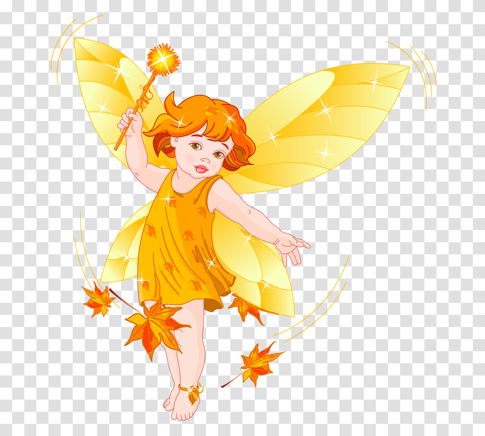 Autumn Baby Fairy, Person, Human, Leaf Transparent Png