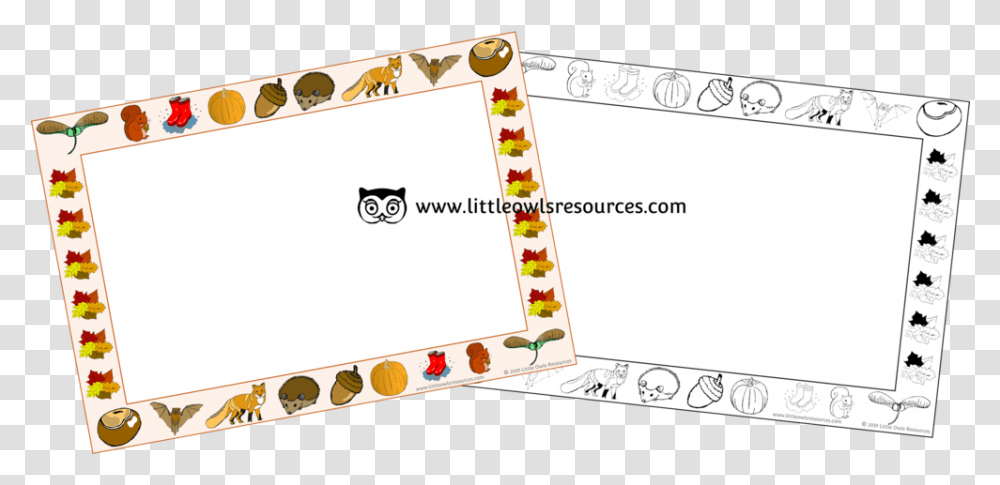 Autumn Borders Cover, Word, Page, White Board Transparent Png