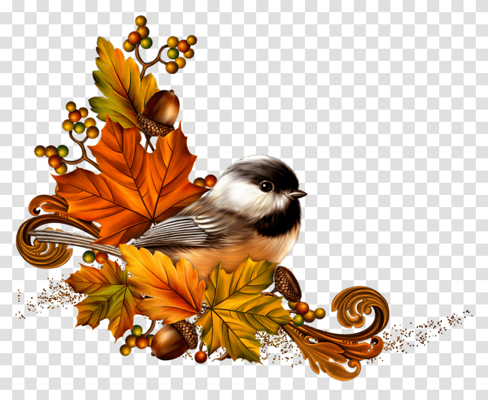 Autumn Elegance Spring Birds Leaf Clipart Bird Clipart Illustration, Plant, Animal, Seed, Grain Transparent Png