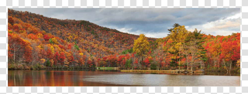 Autumn Fall Trees Reflection Background Overlay Loch, Nature, Water, Outdoors, Panoramic Transparent Png