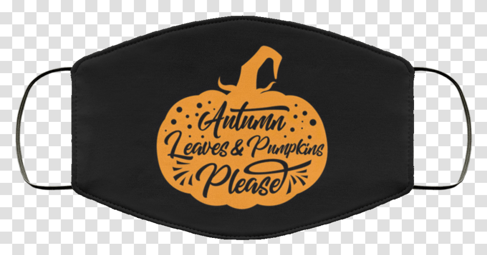 Autumn Foliage And Pumpkin Face Mask Happy, Label, Text, Sticker, Logo Transparent Png