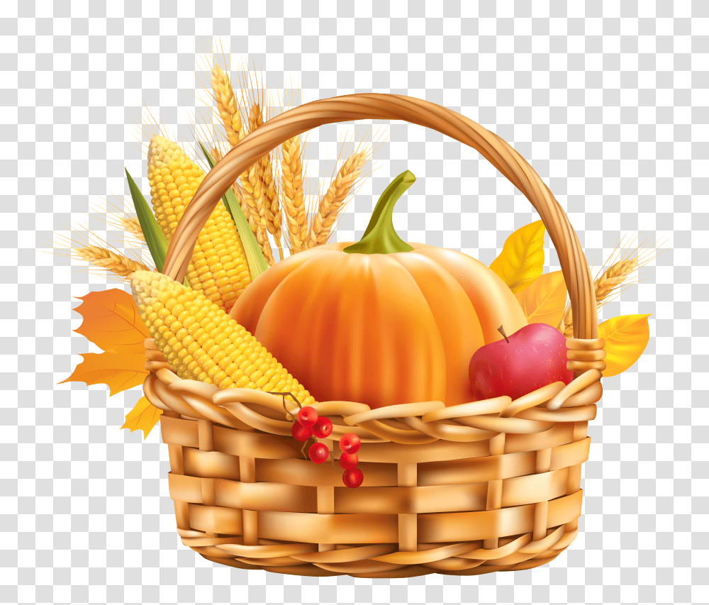 Autumn Harvest Basket Clipart Transparent Png