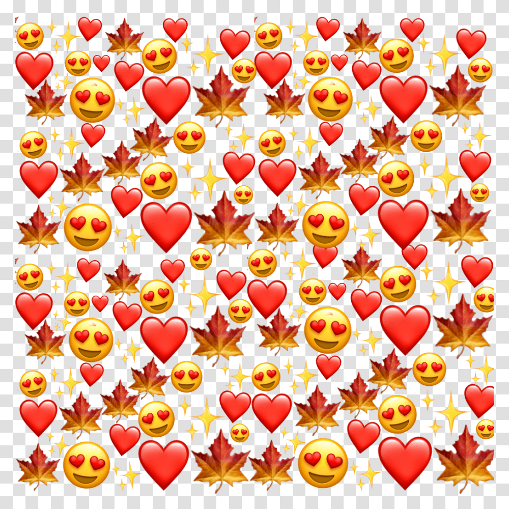 Autumn Heart Shine Emoji Tumblr Aesthetic Red, Pac Man Transparent Png