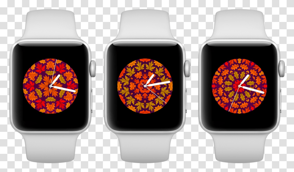 Autumn Leaves 3up Fall Apple Watch Face, Wristwatch, Digital Watch Transparent Png