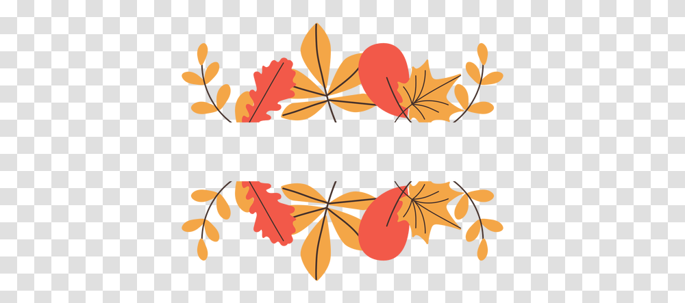 Autumn Leaves Border Elements & Svg Vector Hojas De, Leaf, Plant, Floral Design, Pattern Transparent Png