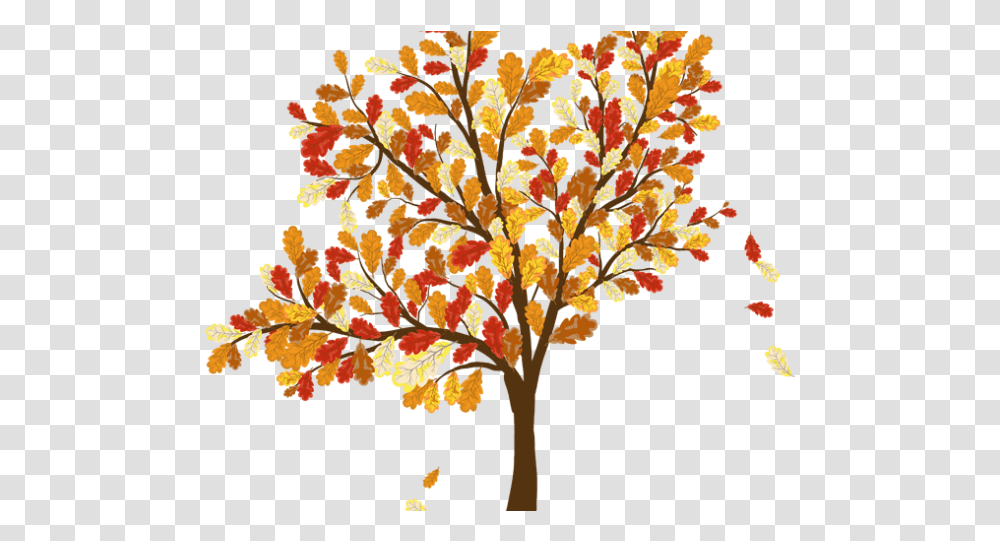 Autumn Leaves Clipart Coloured Leave Tree With Leaves Falling Drawing, Plant, Maple, Leaf, Outdoors Transparent Png