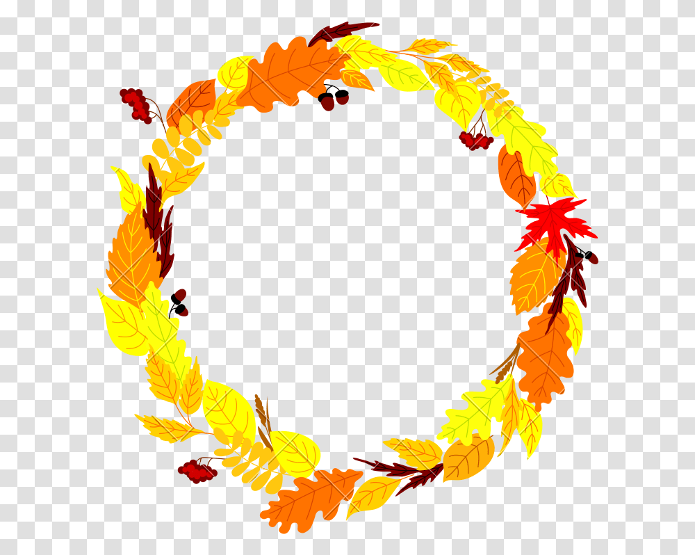 Autumn Leaves Frame, Wreath, Floral Design Transparent Png