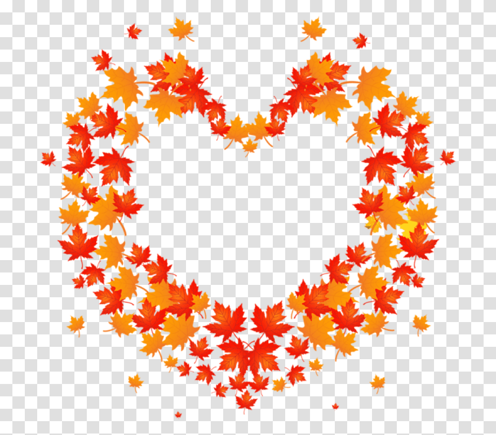 Autumn Leaves Heart Clip Art Image Autumn Leaves Heart, Leaf, Plant, Star Symbol Transparent Png