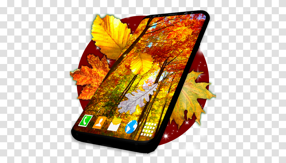 Autumn Leaves Live Wallpaper Forest Themes Orange Colour Ki Pattiyon Wale, Leaf, Plant, Art, Tree Transparent Png