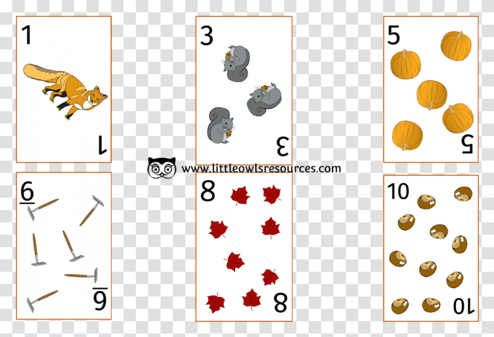 Autumn Number Snap Cards Illustration, Alphabet, Game Transparent Png