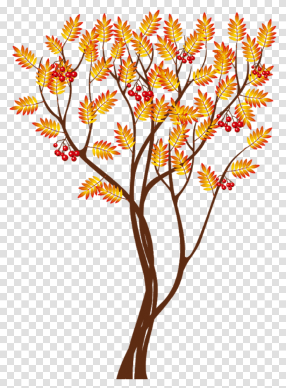 Autumn Tree Clipart Image Autumn Tree Clipart, Pattern, Graphics, Ornament, Floral Design Transparent Png