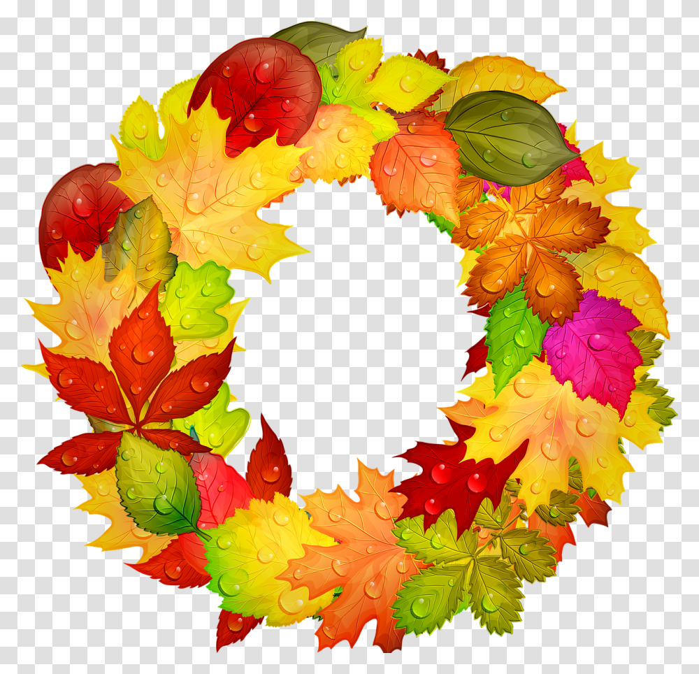 Autumn Wreath Autumn Leaves Wreath Autumn Leaves Osennij Venok, Leaf, Plant, Tree, Maple Transparent Png