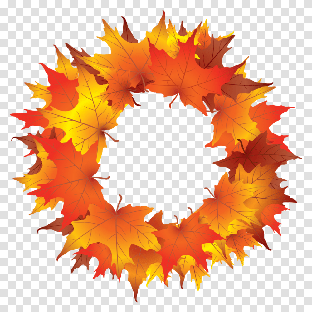 Autumn Wreath Kid Images Clipart Fall Leaf Wreath Clipart, Plant, Maple Leaf, Tree, Photography Transparent Png