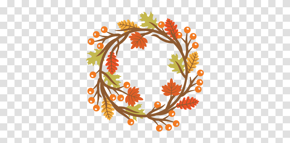 Autumn Wreath Svg Scrapbook Cut File Cute Clipart Files For Autumn Wreath Clip Art, Graphics, Floral Design, Pattern, Bird Transparent Png