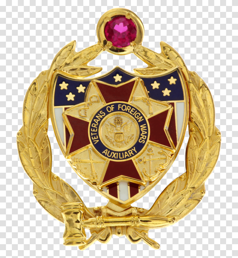 Auxiliary Past Dept Pres 10g Pin Solid, Logo, Symbol, Trademark, Gold Transparent Png