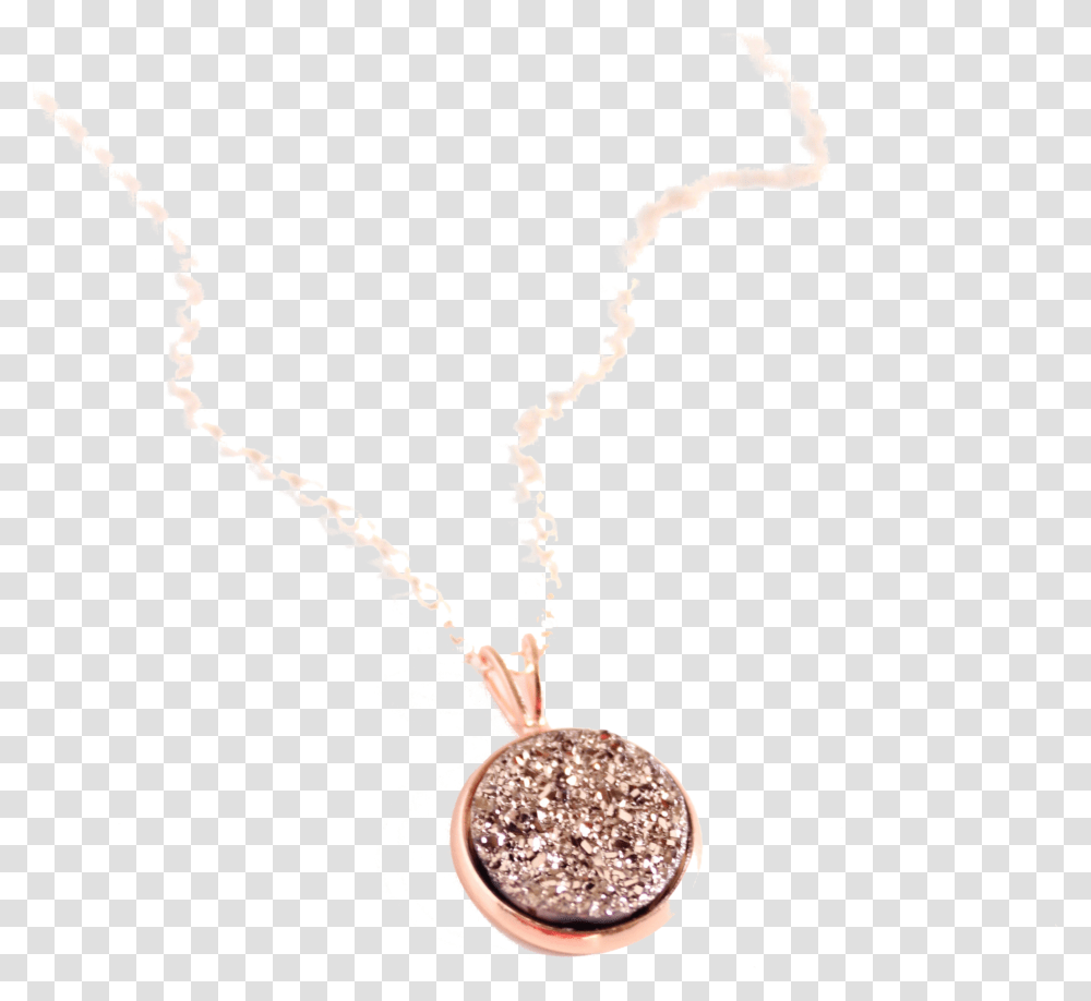 Ava Rose Gold Druzy Necklace Locket, Jewelry, Accessories, Accessory, Pendant Transparent Png