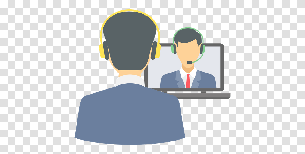 Available In Svg Eps Ai Icon Fonts Flat Video Conference Icon, Person, Human, Sitting, Sunglasses Transparent Png