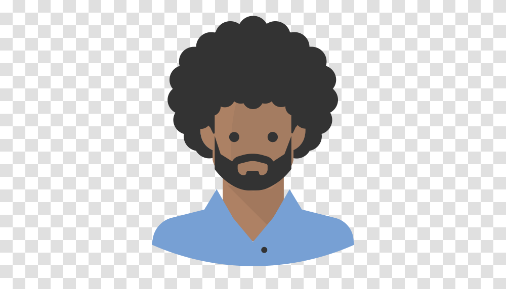 Avatar Afro Black Man Beard Afro Avatar Icon With And Vector, Hair Transparent Png