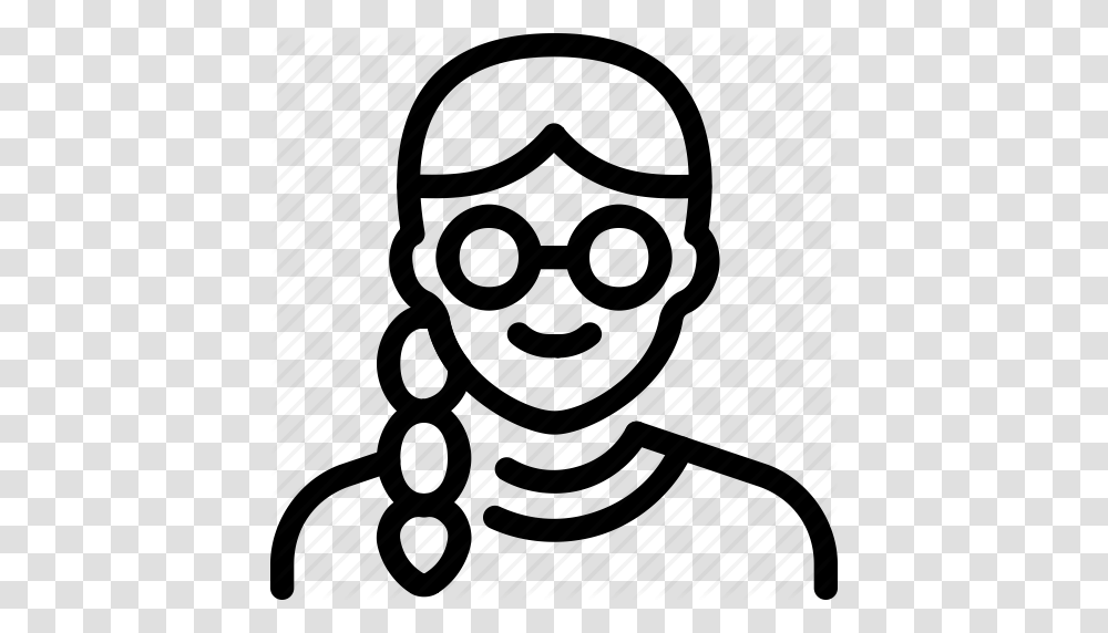 Avatar Braid Braided Crewneck Female Geek Girl Glasses, Head, Piano, Musical Instrument, Stencil Transparent Png