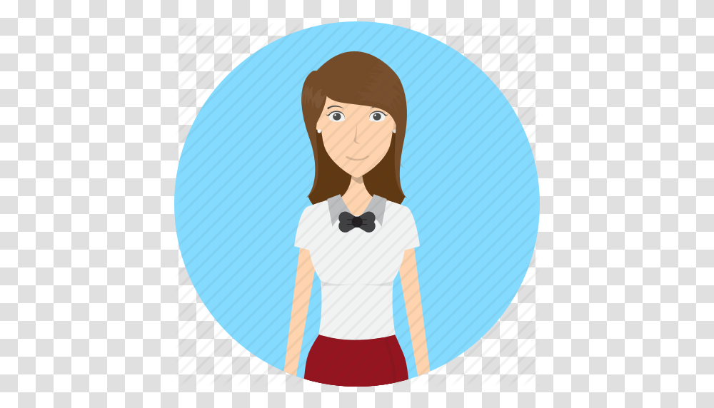 Avatar Career Character Face Female Profession Waitress Icon, Person, Standing, Girl Transparent Png