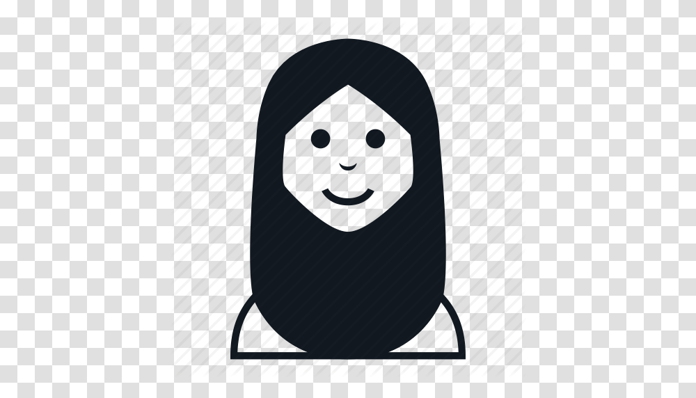 Avatar Character Hijab Muslim People Smile Woman Icon, Hood, Apparel, Mirror Transparent Png
