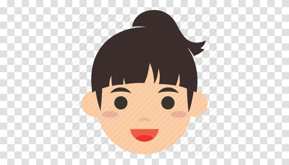 Avatar Character Person Ponytail Profile User Woman Icon, Face, Drawing Transparent Png