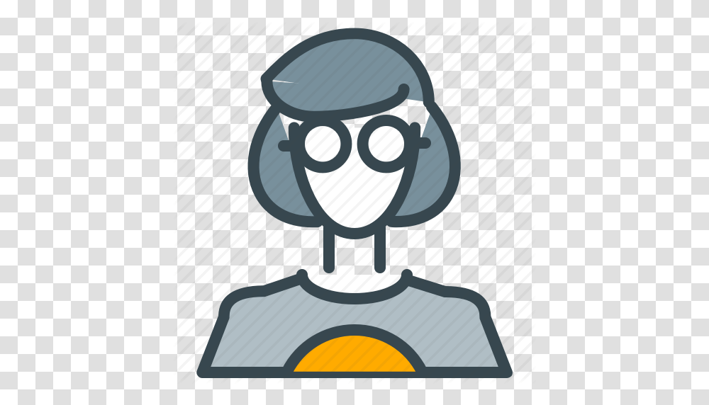 Avatar Geek Glasses Nerd Person Profile Woman Icon, Label, Cushion Transparent Png