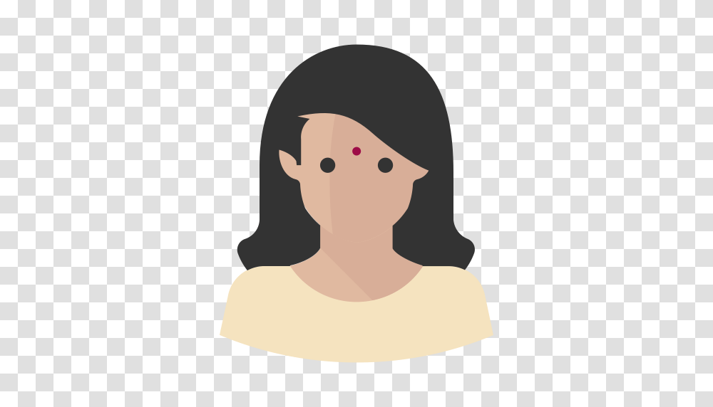 Avatar Modern Indian Woman Indian King Icon With And Vector, Face, Apparel, Portrait Transparent Png