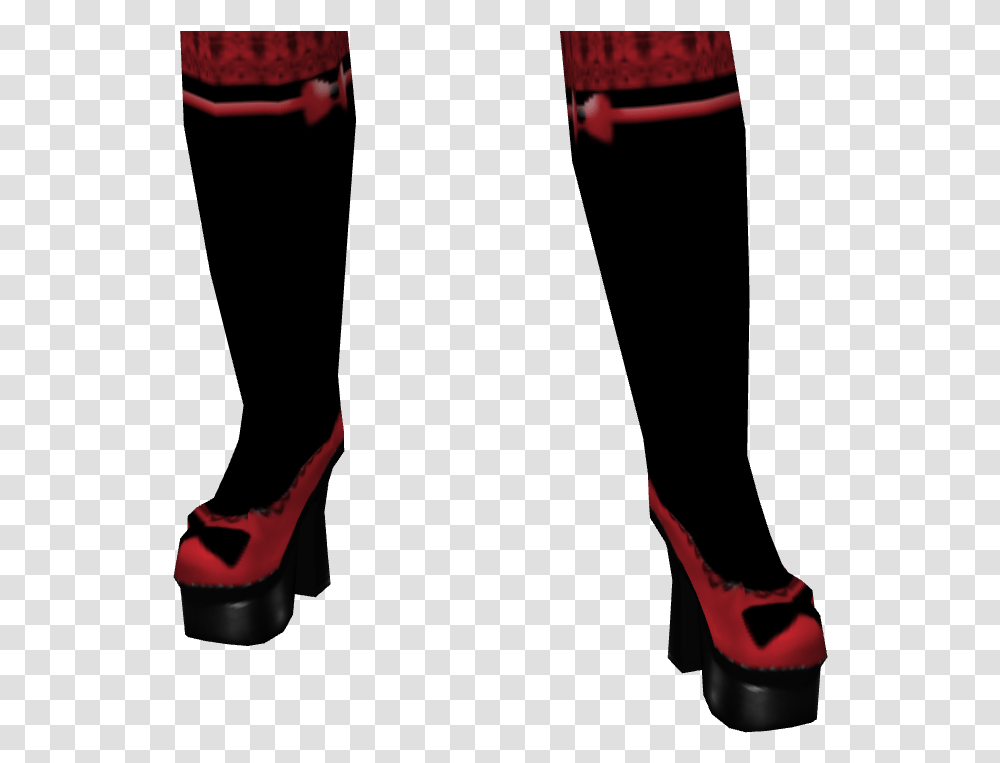 Avatar Red And Black Lolita Heels With Knee High Socks Basic Pump, High Heel, Shoe, Footwear Transparent Png