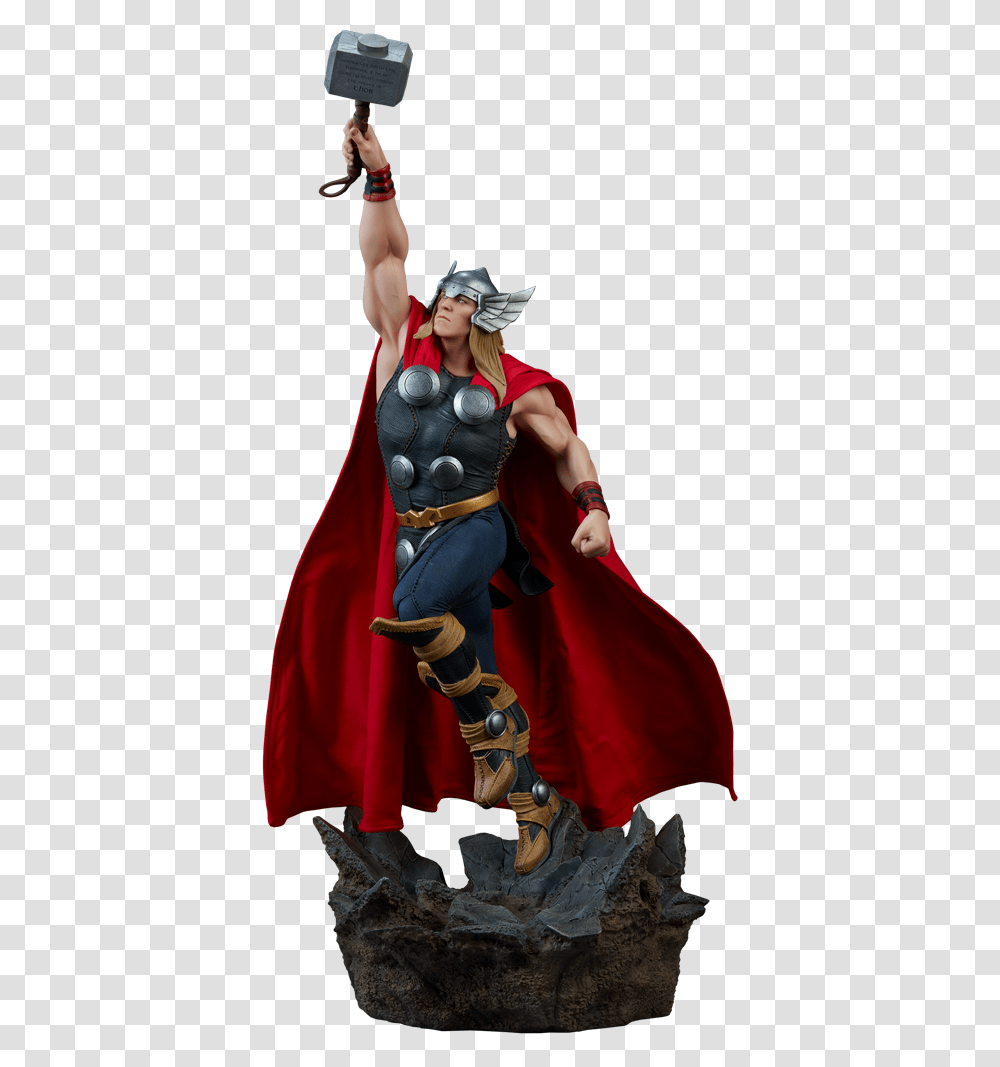 Avengers Assemble Thor Statue, Costume, Person, Cape Transparent Png