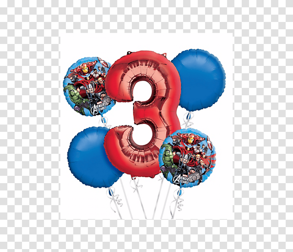 Avengers Birthday Balloon Bouquet, Number, Purple Transparent Png